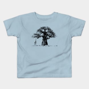 Baobab Tree and Giraffe | African Wildlife Kids T-Shirt